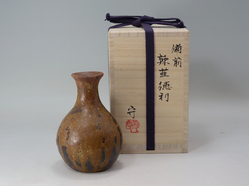 26002]辣韭徳利（多久守）｜備前焼わかくさ